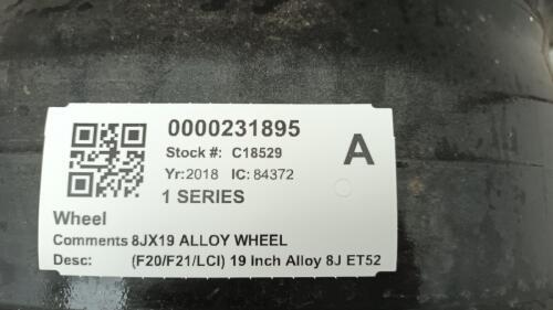 BMW 1 SERIES WHEEL 8JX19 ALLOY WHEEL